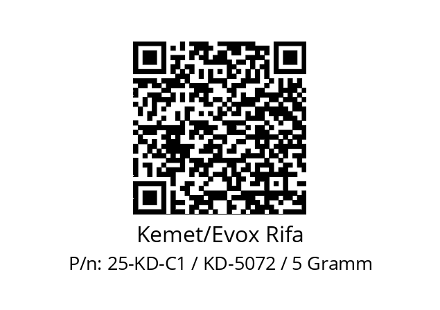   Kemet/Evox Rifa 25-KD-C1 / KD-5072 / 5 Gramm