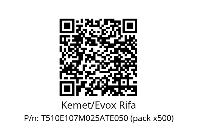   Kemet/Evox Rifa T510E107M025ATE050 (pack x500)