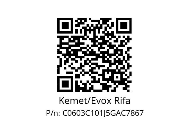   Kemet/Evox Rifa C0603C101J5GAC7867