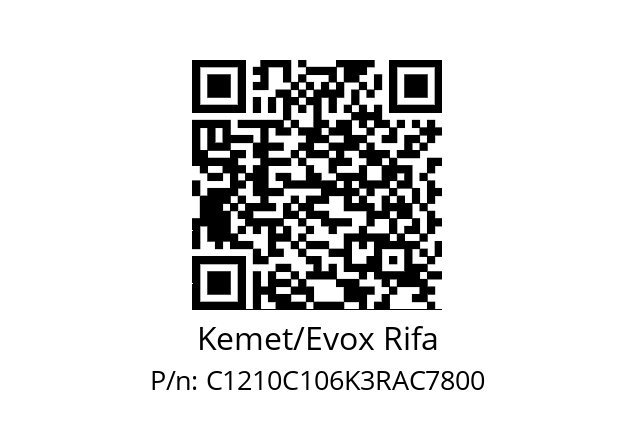   Kemet/Evox Rifa C1210C106K3RAC7800