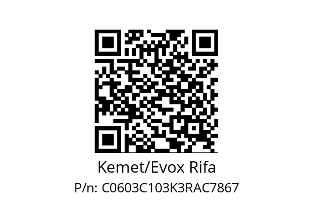   Kemet/Evox Rifa C0603C103K3RAC7867