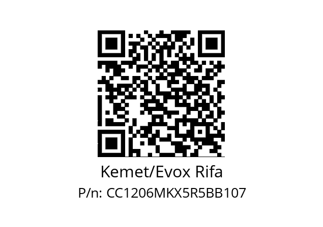   Kemet/Evox Rifa CC1206MKX5R5BB107