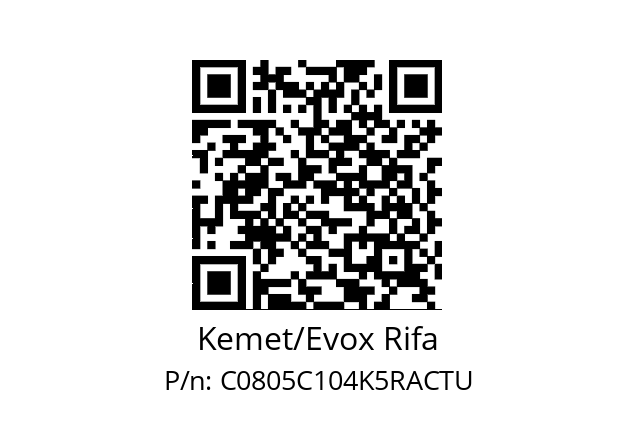   Kemet/Evox Rifa C0805C104K5RACTU