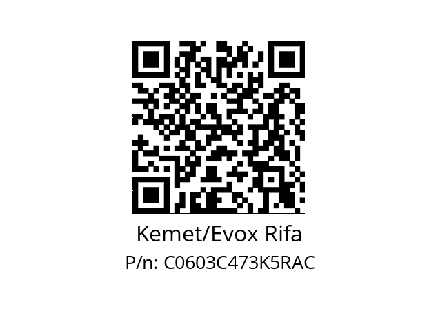   Kemet/Evox Rifa C0603C473K5RAC