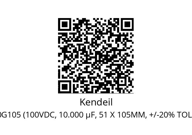   Kendeil K02100103SHM0G105 (100VDC, 10.000 µF, 51 X 105MM, +/-20% TOLERANCE  WITH STUD)