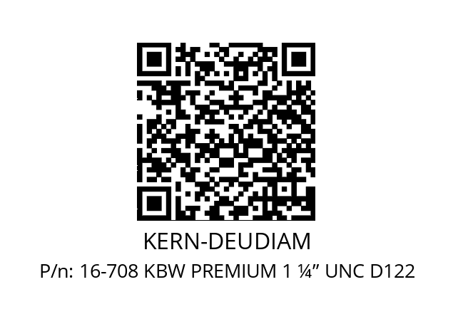   KERN-DEUDIAM 16-708 KBW PREMIUM 1 ¼” UNC D122