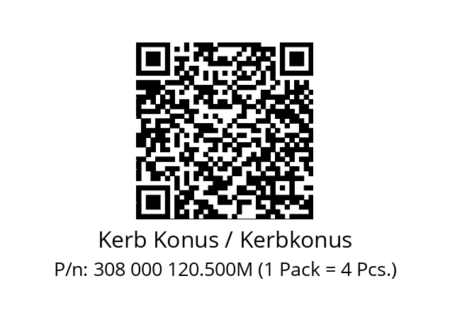   Kerb Konus / Kerbkonus 308 000 120.500M (1 Pack = 4 Pcs.)