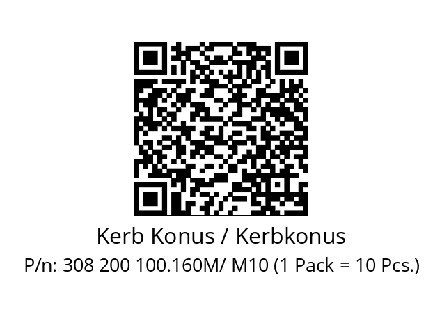   Kerb Konus / Kerbkonus 308 200 100.160M/ M10 (1 Pack = 10 Pcs.)