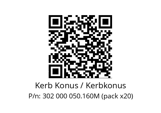   Kerb Konus / Kerbkonus 302 000 050.160M (pack x20)