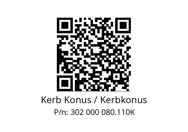   Kerb Konus / Kerbkonus 302 000 080.110K