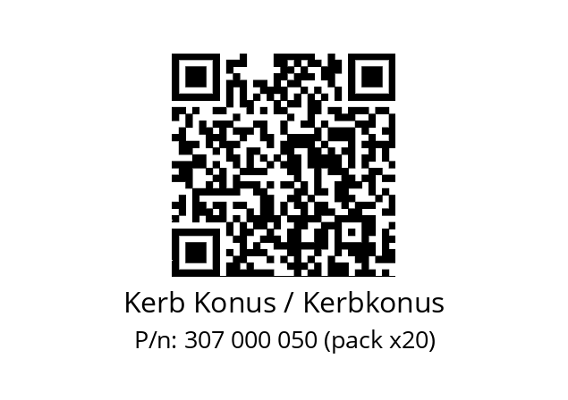   Kerb Konus / Kerbkonus 307 000 050 (pack x20)