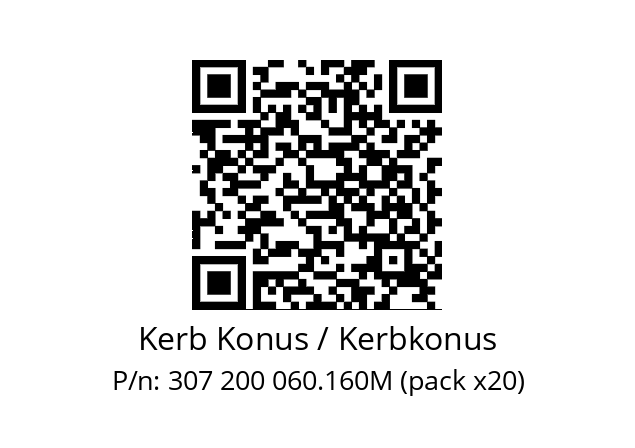   Kerb Konus / Kerbkonus 307 200 060.160M (pack x20)