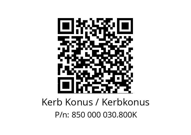   Kerb Konus / Kerbkonus 850 000 030.800K