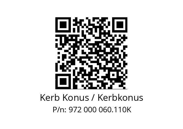   Kerb Konus / Kerbkonus 972 000 060.110K