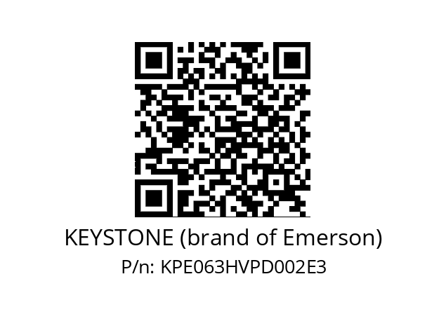   KEYSTONE (brand of Emerson) KPE063HVPD002E3