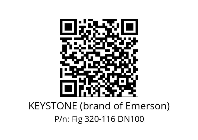   KEYSTONE (brand of Emerson) Fig 320-116 DN100