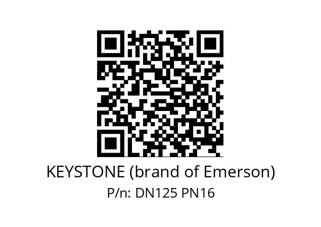   KEYSTONE (brand of Emerson) DN125 PN16