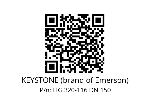   KEYSTONE (brand of Emerson) FIG 320-116 DN 150