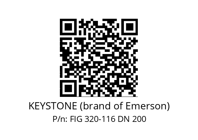   KEYSTONE (brand of Emerson) FIG 320-116 DN 200