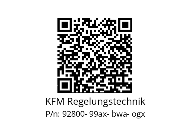   KFM Regelungstechnik 92800- 99ax- bwa- ogx