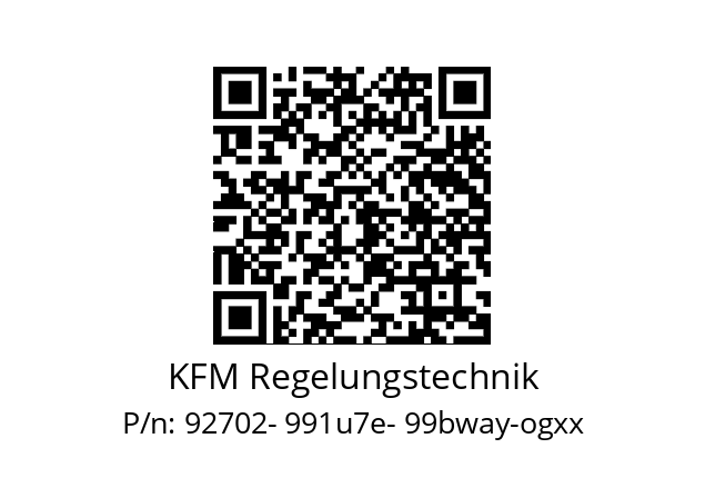   KFM Regelungstechnik 92702- 991u7e- 99bway-ogxx