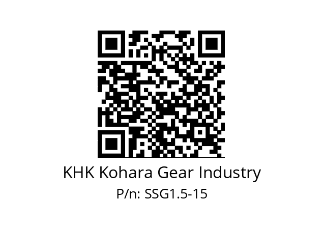   KHK Kohara Gear Industry SSG1.5-15