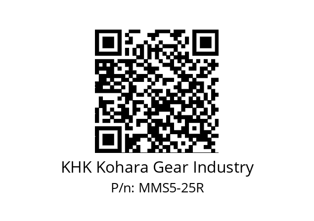   KHK Kohara Gear Industry MMS5-25R