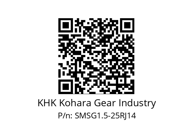   KHK Kohara Gear Industry SMSG1.5-25RJ14