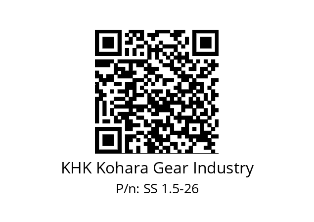   KHK Kohara Gear Industry SS 1.5-26