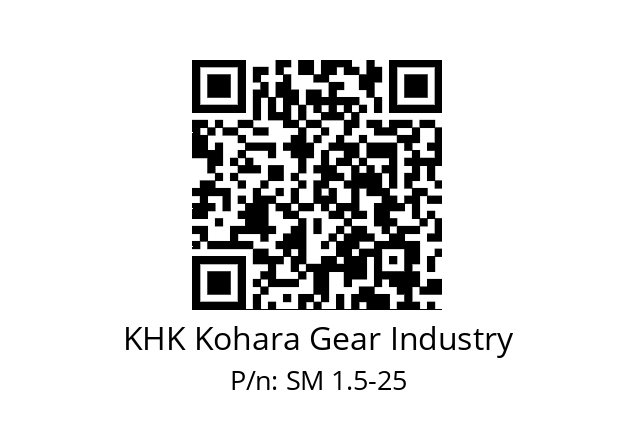   KHK Kohara Gear Industry SM 1.5-25