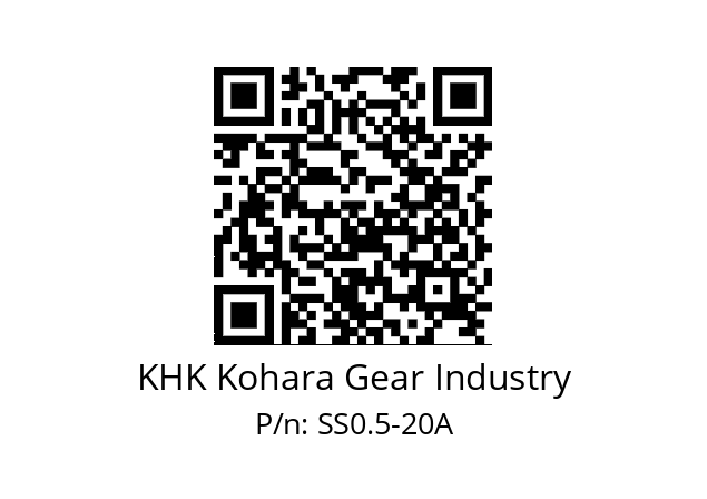   KHK Kohara Gear Industry SS0.5-20A