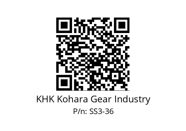   KHK Kohara Gear Industry SS3-36