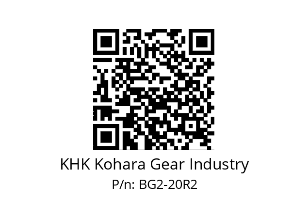   KHK Kohara Gear Industry BG2-20R2