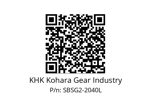   KHK Kohara Gear Industry SBSG2-2040L