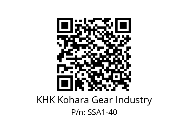   KHK Kohara Gear Industry SSA1-40