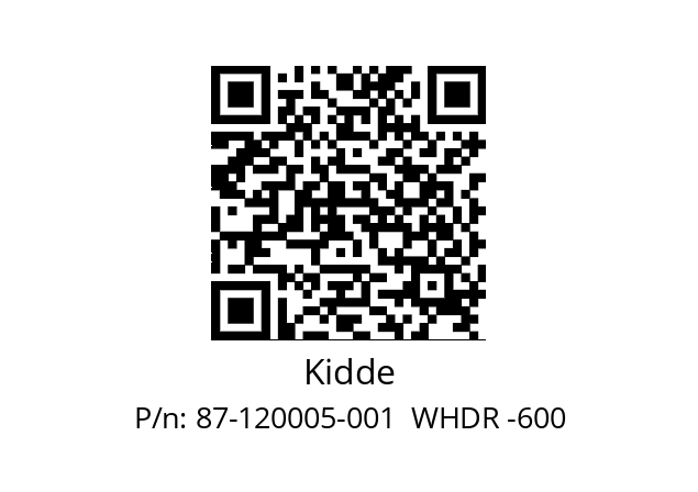   Kidde 87-120005-001  WHDR -600