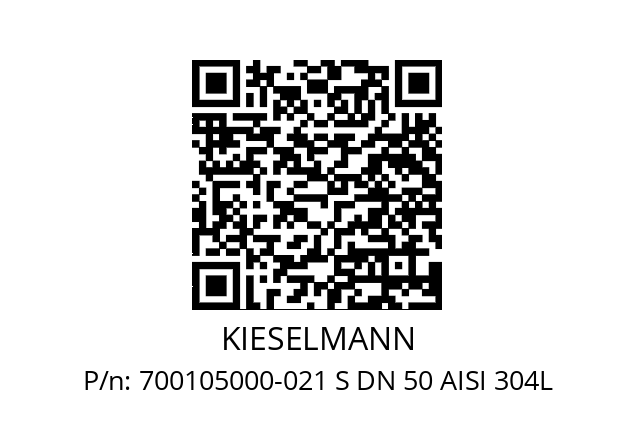   KIESELMANN 700105000-021 S DN 50 AISI 304L