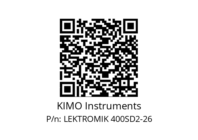   KIMO Instruments LEKTROMIK 400SD2-26