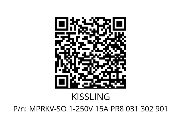   KISSLING MPRKV-SO 1-250V 15A PR8 031 302 901