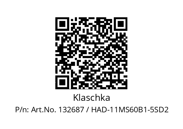   Klaschka Art.No. 132687 / HAD-11MS60B1-5SD2