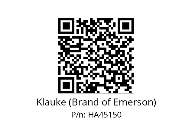   Klauke (Brand of Emerson) HA45150