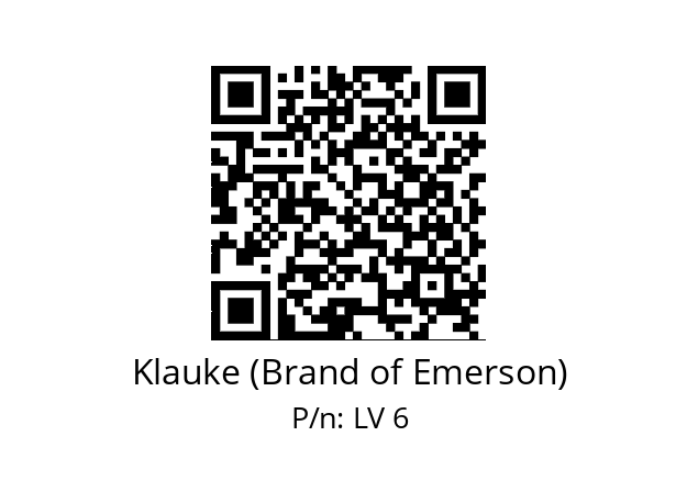   Klauke (Brand of Emerson) LV 6