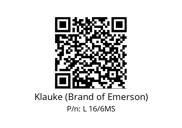   Klauke (Brand of Emerson) L 16/6MS