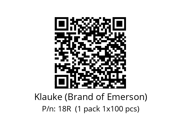   Klauke (Brand of Emerson) 18R  (1 pack 1x100 pcs)