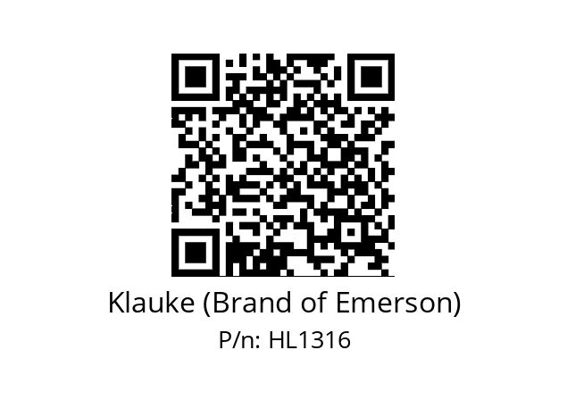   Klauke (Brand of Emerson) HL1316