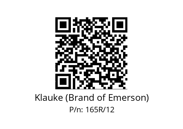   Klauke (Brand of Emerson) 165R/12