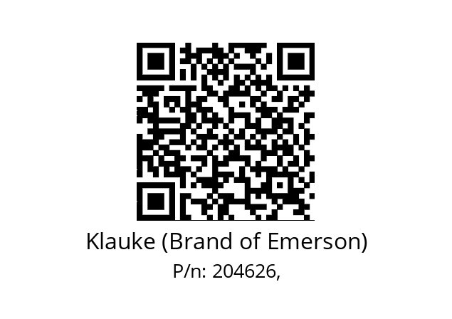   Klauke (Brand of Emerson) 204626,