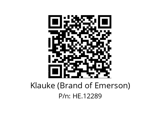   Klauke (Brand of Emerson) HE.12289