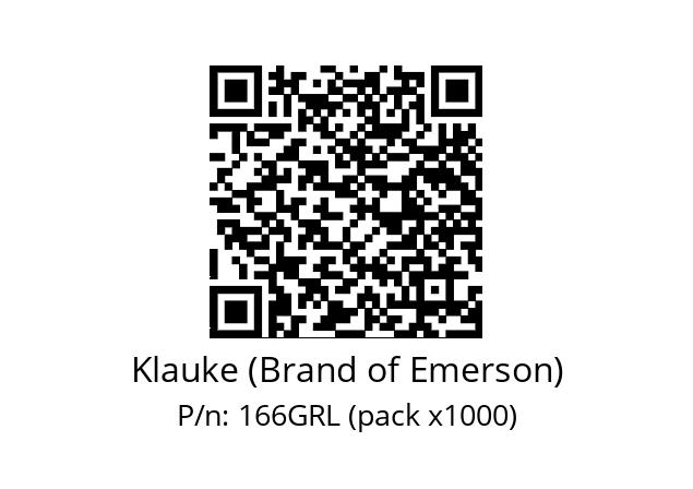   Klauke (Brand of Emerson) 166GRL (pack x1000)