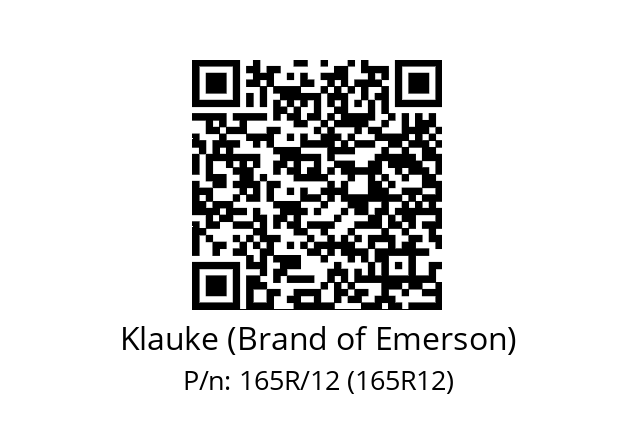   Klauke (Brand of Emerson) 165R/12 (165R12)